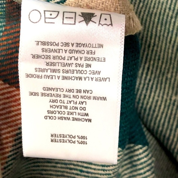 Shacket jade green and coral plaid long sleeve button down XS - Picture 12 of 13